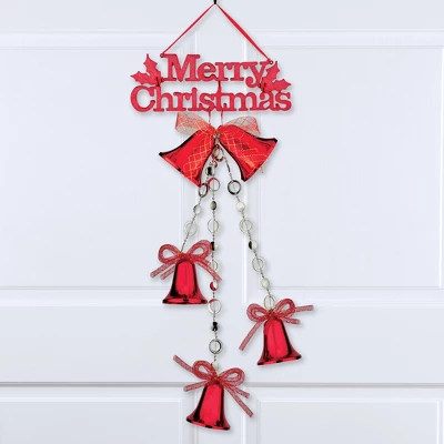 Collections Etc Merry Christmas Hanging Holiday Bells Wall Decoration 3 Collections Etc Merry Christmas Hanging Holiday Bells Wall Decoration