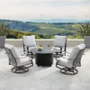 5pc Set With 44" Outdoor Round Aluminum Fire Table & 4 Deep Seating Swivel Rocking Chairs & Wind Blocker Lid - Oakland Living 1 5pc Set With 44" Outdoor Round Aluminum Fire Table & 4 Deep Seating Swivel Rocking Chairs & Wind Blocker Lid - Oakland Living -Sunnydaze Decor Store GUEST 00285597 748c 45f7 8126 f5dae85f1b0d