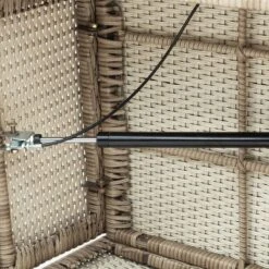 4pc Wicker Adjustable Patio Seating Set With Cushions - Natural/Gray - GODEER -Sunnydaze Decor Store GUEST 005b0f89 5d56 488c 9fca 7d9c543bcc9d