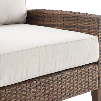 Capella Outdoor Wicker Sofa - Cream/Brown - Crosley 11 Capella Outdoor Wicker Sofa - Cream/Brown - Crosley - Image 9
