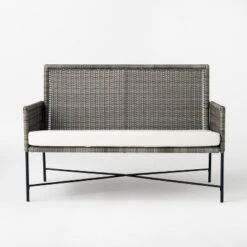 Wicker & Metal X Frame Patio Loveseat - Gray - Threshold™ Designed With Studio McGee 9 Wicker & Metal X Frame Patio Loveseat - Gray - Threshold™ Designed With Studio McGee -Sunnydaze Decor Store GUEST 00f89a88 a274 4f79 a937 ddc08f64ddfa
