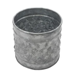 5" Antique Textured Galvanized Metal Container Gray - Stonebriar Collection