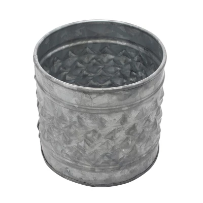 5" Antique Textured Galvanized Metal Container Gray - Stonebriar Collection 3 5" Antique Textured Galvanized Metal Container Gray - Stonebriar Collection