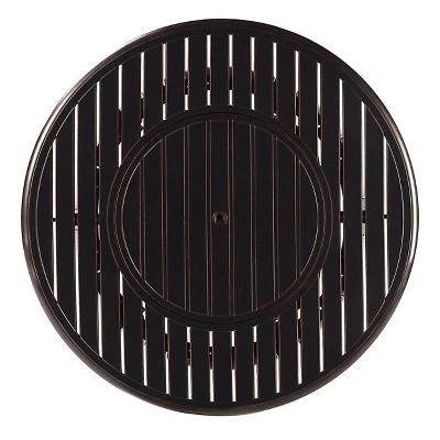 5pc Set With 44" Outdoor Aluminum Round Fire Table & 4 Deep Seating Swivel Rocking Chairs & Wind Blocker Lid - Oakland Living 6 5pc Set With 44" Outdoor Aluminum Round Fire Table & 4 Deep Seating Swivel Rocking Chairs & Wind Blocker Lid - Oakland Living - Image 4