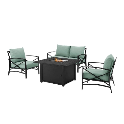 Kaplan 4pc Outdoor Conversation Set With Dante Fire Table - Mist - Crosley 10 Kaplan 4pc Outdoor Conversation Set With Dante Fire Table - Mist - Crosley - Image 8
