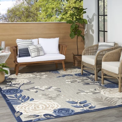 Nourison Aloha Contemporary Floral Border Outdoor Rug 3 Nourison Aloha Contemporary Floral Border Outdoor Rug