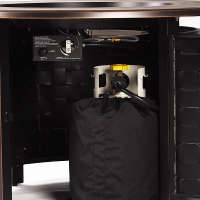 Oakland Living 5pc Deep Seating Swivel Aluminum Outdoor Patio Fire Pit Dining Set With 44" Round Fire Table With Weave Pattern Copper 11 Oakland Living 5pc Deep Seating Swivel Aluminum Outdoor Patio Fire Pit Dining Set With 44" Round Fire Table With Weave Pattern Copper - Image 9