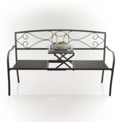 Metal Garden Bench With Retractable Table Black - Alpine Corporation 11 Metal Garden Bench With Retractable Table Black - Alpine Corporation -Sunnydaze Decor Store GUEST 04e7df03 f7e0 4f27 9b1e 74c0535732c6