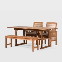 Ravenscroft 4pc Extendable Acacia Wood Outdoor Dining Set - Saracina Home 16 Ravenscroft 4pc Extendable Acacia Wood Outdoor Dining Set - Saracina Home -Sunnydaze Decor Store GUEST 05ab73f4 1340 427a b6c1 e995012a08c6