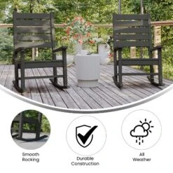 Emma And Oliver Set Of 2 Contemporary Rocking Chairs, All-Weather HDPE Indoor/Outdoor Rockers 20 Emma And Oliver Set Of 2 Contemporary Rocking Chairs, All-Weather HDPE Indoor/Outdoor Rockers -Sunnydaze Decor Store GUEST 05db8315 39fa 4336 ba2e 9171d2943680