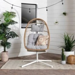 Toluca Hanging Outdoor Boho Egg Chair With Cushion - Saracina Home 23 Toluca Hanging Outdoor Boho Egg Chair With Cushion - Saracina Home -Sunnydaze Decor Store GUEST 05e77d11 5bc0 4aed 8be6 80ea07404972