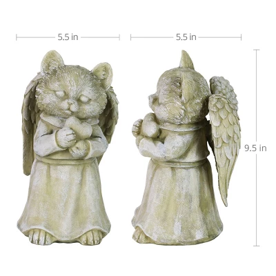 10.43" Resin Cat Angel Garden Statue Gray - Exhart 6 10.43" Resin Cat Angel Garden Statue Gray - Exhart - Image 4
