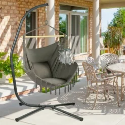 Hammock Steel C Stand -Stand For Hanging Hammock Chairs - 300 Pound Capacity, Black 15 Hammock Steel C Stand -Stand For Hanging Hammock Chairs - 300 Pound Capacity, Black -Sunnydaze Decor Store GUEST 073e503f a57b 42bd bc61 48e45c72ded3