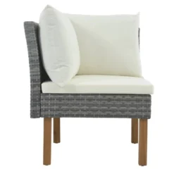 6pc Wicker Round Outdoor Sectional Set With Cushions - Black/Beige - GODEER -Sunnydaze Decor Store GUEST 0776a2fc 5cbd 424b ba02 4c547677ebbb