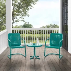 Bates 3pc Outdoor Chair Set - Turquoise - Crosley 14 Bates 3pc Outdoor Chair Set - Turquoise - Crosley -Sunnydaze Decor Store GUEST 08361ae1 f7d4 438e b54f bdece7fb4207