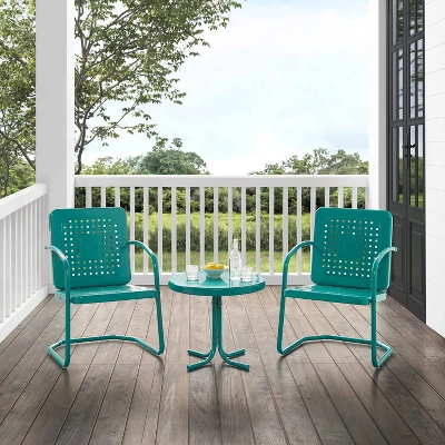 Bates 3pc Outdoor Chair Set - Turquoise - Crosley 8 Bates 3pc Outdoor Chair Set - Turquoise - Crosley - Image 6