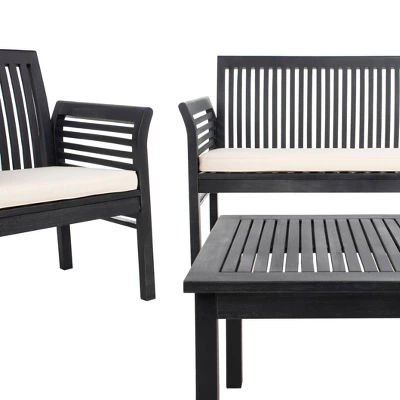 Carson 4pc Outdoor Set - Black/White - Safavieh 4 Carson 4pc Outdoor Set - Black/White - Safavieh - Image 2