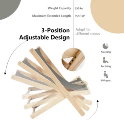 Costway Set Of 2 Foldable Wood Sling Beech Chairs W/ 3 Adjustable Positions&Free Cushion 14 Costway Set Of 2 Foldable Wood Sling Beech Chairs W/ 3 Adjustable Positions&Free Cushion -Sunnydaze Decor Store GUEST 0927102b 7c5e 4700 9959 769f63934ef2