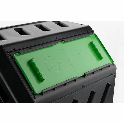 FCMP Outdoor HOTFROG 37 Gallon Plastic Dual Chamber Tumbling Composter Outdoor Elevated Rotating Garden Compost Bin, Green/Black (2 Pack) 6 FCMP Outdoor HOTFROG 37 Gallon Plastic Dual Chamber Tumbling Composter Outdoor Elevated Rotating Garden Compost Bin, Green/Black (2 Pack) - Image 4