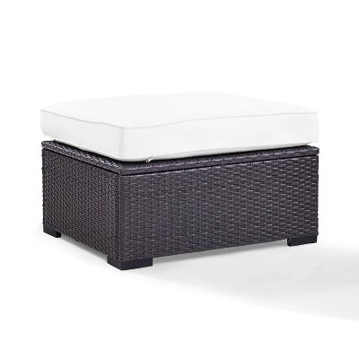 Biscayne Outdoor Wicker Ottoman - White - Crosley 8 Biscayne Outdoor Wicker Ottoman - White - Crosley - Image 6