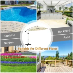 Costway 10ft Patio Offset Umbrella W/ Crank And Cross Base Aluminum -Sunnydaze Decor Store GUEST 0aebe23d eabf 45b7 98ed c53bed92ad23