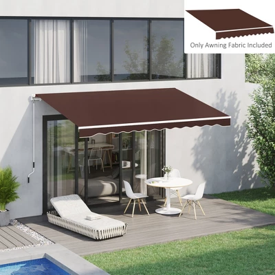 Outsunny 13' X 8' Retractable Awning Fabric Replacement Outdoor Sunshade Canopy Awning Cover, UV Protection, Coffee 4 Outsunny 13' X 8' Retractable Awning Fabric Replacement Outdoor Sunshade Canopy Awning Cover, UV Protection, Coffee - Image 2