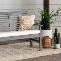 Ravenscroft Modern Boho Acacia Wood Slatted Outdoor Loveseat With Cushion - Saracina Home 25 Ravenscroft Modern Boho Acacia Wood Slatted Outdoor Loveseat With Cushion - Saracina Home -Sunnydaze Decor Store GUEST 0bef4255 566e 41f5 a99c 7414e63a87f4