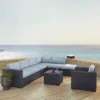 Biscayne 6pc Outdoor Wicker Sectional Set - Mist - Crosley -Sunnydaze Decor Store GUEST 0bfa61fe 5828 4cc1 b1df c3f9e47e9e35