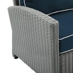 Bradenton 6pc Outdoor Wicker Sofa And Arm Chair Seating Set With Dante Fire Table And 2 Ottomans - Navy/Gray - Crosley -Sunnydaze Decor Store GUEST 0d5e9407 25e3 43e2 9c3a 8857a4897c5e
