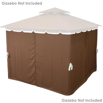 Sunnydaze Decor Sunnydaze Outdoor Gazebo 4-Piece Polyester Fabric Privacy Sidewall Set For 10' X 10' Gazebo - 80" H X 103" W 7 Sunnydaze Decor Sunnydaze Outdoor Gazebo 4-Piece Polyester Fabric Privacy Sidewall Set For 10' X 10' Gazebo - 80" H X 103" W - Image 5