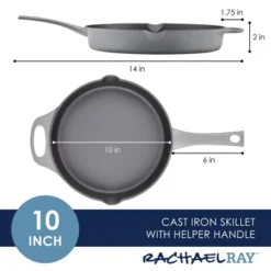 Rachael Ray Premium RUST-RESISTANT Cast Iron Skillet 10" Gray 25 Rachael Ray Premium RUST-RESISTANT Cast Iron Skillet 10" Gray -Sunnydaze Decor Store GUEST 0d894f5c 3944 4651 842d ab97298718b2
