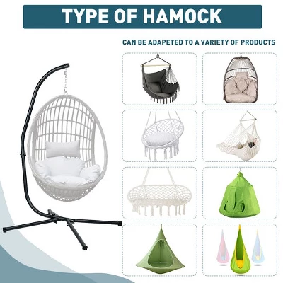 Hammock Steel C Stand -Stand For Hanging Hammock Chairs - 300 Pound Capacity, Black 3 Hammock Steel C Stand -Stand For Hanging Hammock Chairs - 300 Pound Capacity, Black