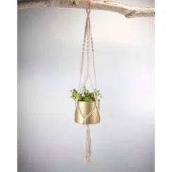 Macrame Hanging Planter With Gold Metal Planter Pot - Foreside Home & Garden 14 Macrame Hanging Planter With Gold Metal Planter Pot - Foreside Home & Garden -Sunnydaze Decor Store GUEST 0f1693d9 f4a2 4a90 a80d 36bf62ad31a5