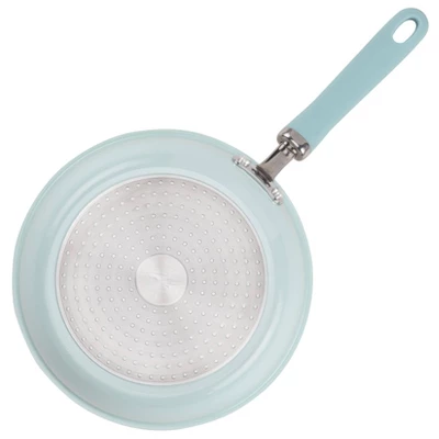 Rachael Ray Create Delicious 9.5" Aluminum Nonstick Deep Skillet With Lid Light Blue 4 Rachael Ray Create Delicious 9.5" Aluminum Nonstick Deep Skillet With Lid Light Blue - Image 2