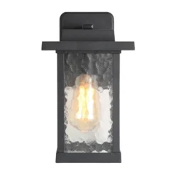 11" Metal/Glass Outdoor Wall Lamp Black - LNC -Sunnydaze Decor Store GUEST 0f6f63d6 a2c9 4174 a96e 9f639e8de44c