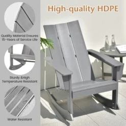 Costway Patio Adirondack Rocking Chair All Weather HDPE Porch Rocker 330lbs Grey Outdoor 16 Costway Patio Adirondack Rocking Chair All Weather HDPE Porch Rocker 330lbs Grey Outdoor -Sunnydaze Decor Store GUEST 0fdd3095 e344 43c3 9537 c187bfcd345e