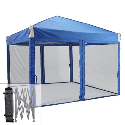 Aoodor 10' X 10' Pop Up Canopy Tent With Removable Mesh Sidewalls, Portable Instant Shade Canopy With Roller Bag 12 Aoodor 10' X 10' Pop Up Canopy Tent With Removable Mesh Sidewalls, Portable Instant Shade Canopy With Roller Bag - Image 10