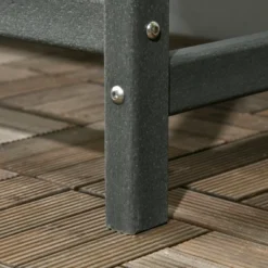 Outsunny Outdoor Bench, 2-Person Park Style Garden Bench With All-Weather HDPE, 704 Lbs. Weight Capacity, Slatted Back & Armrests, Dark Gray -Sunnydaze Decor Store GUEST 0ff17d4a 503b 483d 88ad d73e419e19df