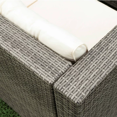 4pc Wicker Patio Seating Set With Cushions - Gray/Beige - GODEER 11 4pc Wicker Patio Seating Set With Cushions - Gray/Beige - GODEER - Image 9
