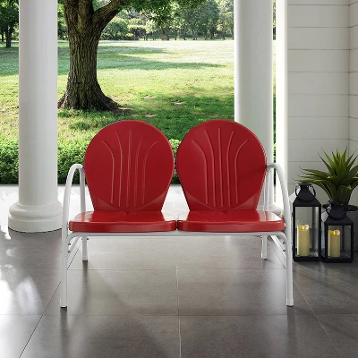 Griffith Outdoor Loveseat - Bright Red - Crosley 4 Griffith Outdoor Loveseat - Bright Red - Crosley - Image 2