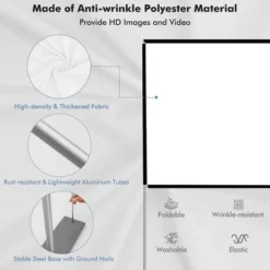 Costway 100'' Projector Screen W/ Stand 16:9 HD 4K Indoor Outdoor Projection Movie Screen -Sunnydaze Decor Store GUEST 10c74c8d 2597 4d6b b2d1 e2e696c0cf61