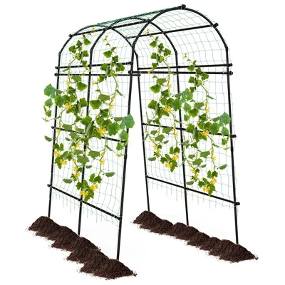 Costway 7.5FT Garden Arch Trellis Outdoor Plant Support Archway For Climbing Vine Flower 11 Costway 7.5FT Garden Arch Trellis Outdoor Plant Support Archway For Climbing Vine Flower - Image 9
