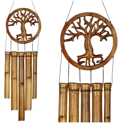 Woodstock Wind Chimes Asli Arts® Collection, Tree Of Life Bamboo Chime, 26'' Wind Chime CTOL 4 Woodstock Wind Chimes Asli Arts® Collection, Tree Of Life Bamboo Chime, 26'' Wind Chime CTOL - Image 2