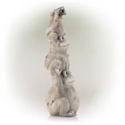 23" Magnesium Oxide Solar Three Stack Frogs With LED Light Statue - Alpine Corporation -Sunnydaze Decor Store GUEST 12f86ae0 01f5 454f 8a94 cff9dc22a4a7