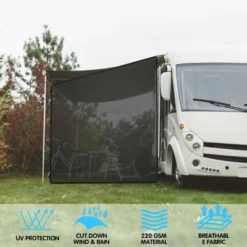 Costway 9' X 7'RV Awning Side Shade Black Mesh Screen Sunshade With Complete Kits -Sunnydaze Decor Store GUEST 143cd3e8 0f16 4c60 89f0 89cd58aaceab