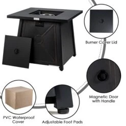 Tangkula 9PCS Outdoor Patio Furniture Set With 30" Propane Fire Pit Table PE Wicker Space-Saving Sectional Sofa Set W/ Storage Box & Cushions -Sunnydaze Decor Store GUEST 148f8c7e 2fe6 4b50 aebd dd54b8077e03