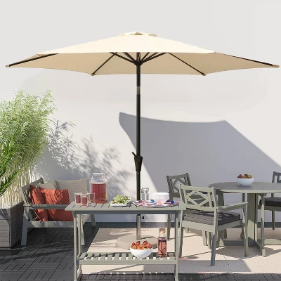 9' Aluminum Outdoor Patio Umbrella With Carry Bag - Wellfor 9 9' Aluminum Outdoor Patio Umbrella With Carry Bag - Wellfor - Image 7