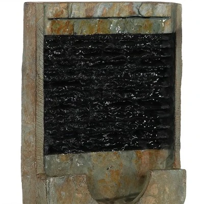 Sunnydaze Decor Sunnydaze Indoor Home Office Contemporary Soothing Half Moon Stone Slate Cascading Tabletop Water Fountain - 16" 4 Sunnydaze Decor Sunnydaze Indoor Home Office Contemporary Soothing Half Moon Stone Slate Cascading Tabletop Water Fountain - 16" - Image 2