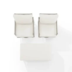 3pc Thatcher Outdoor Steel Conversation Set Creme/Driftwood - Crosley -Sunnydaze Decor Store GUEST 15d821f1 4e94 4925 bbd5 2f8151257f40