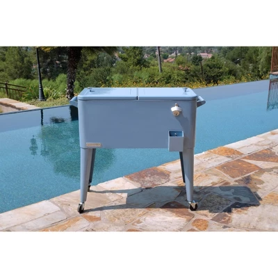 80qt Portable Rolling Patio Cooler - Permasteel 13 80qt Portable Rolling Patio Cooler - Permasteel - Image 11